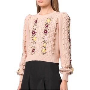 Alice + Olivia Embroidered Sweater XL
